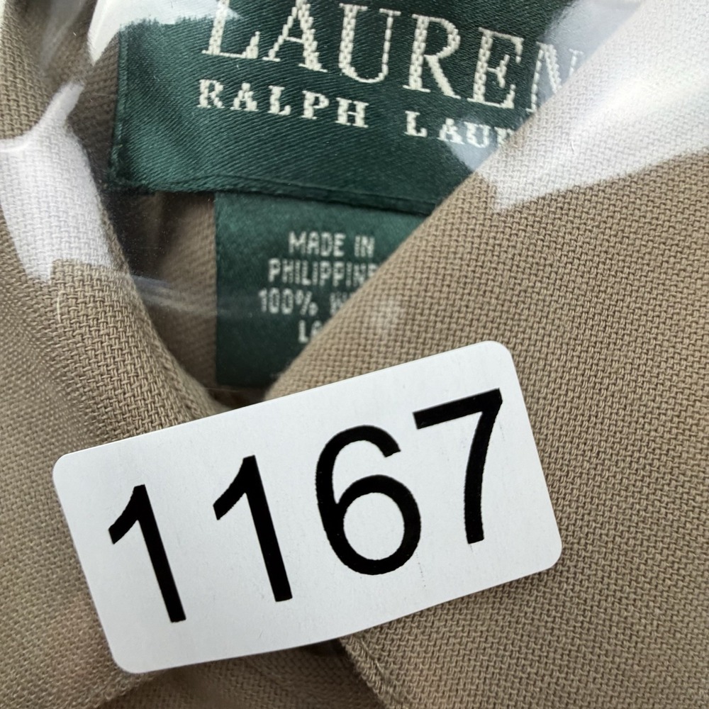 Lauren Ralph Lauren 100% Wool Shirt Jacket Womens 18W Beige Button Up - Picture 11 of 11